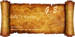 Gál Ervin névjegykártya