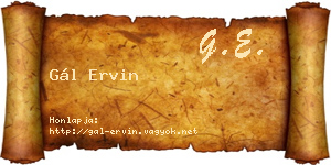 Gál Ervin névjegykártya
